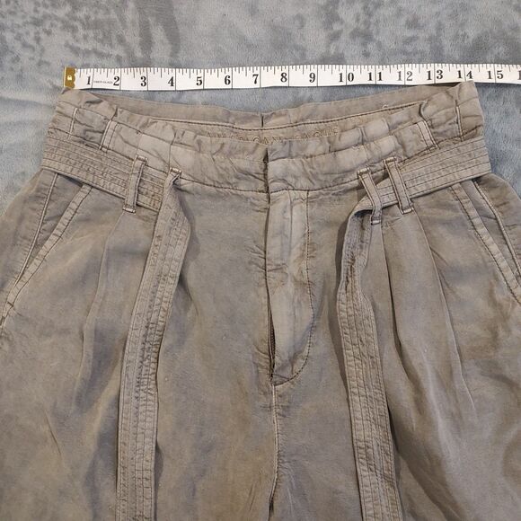 American Eagle Pants Women's 8 Green High Rise Wide Leg Crop Beach Boho Y2K - Picture 4 of 11